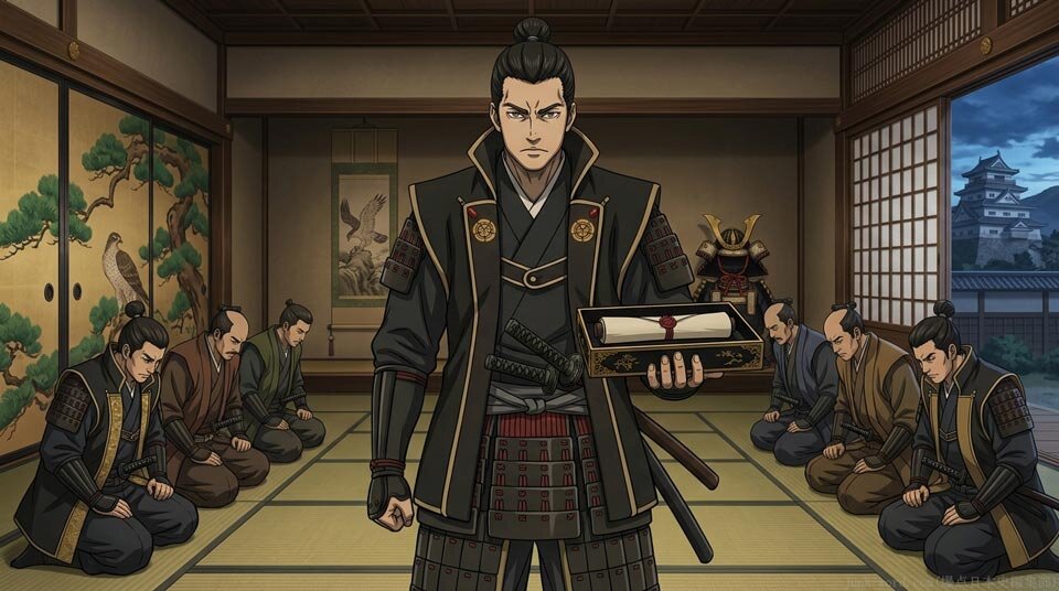 六角承禎（義賢）・義治に対し足利義昭の上洛に従うよう書状を出す織田信長 イメージ画像 作成：junk-word.com（爆点日本史編集部）