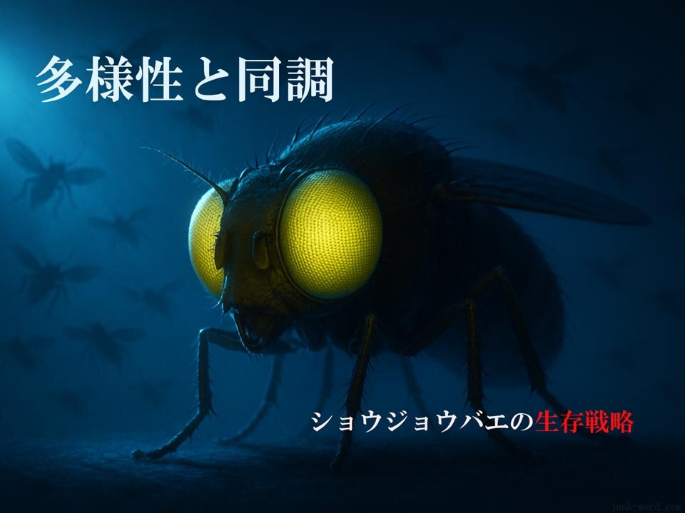 生き物が群れる遺伝的メカニズム -- ショウジョウバエの恐怖反応から解き明かす集団行動の秘密【科学ニュース】イメージ画像 作成：junk-word.com