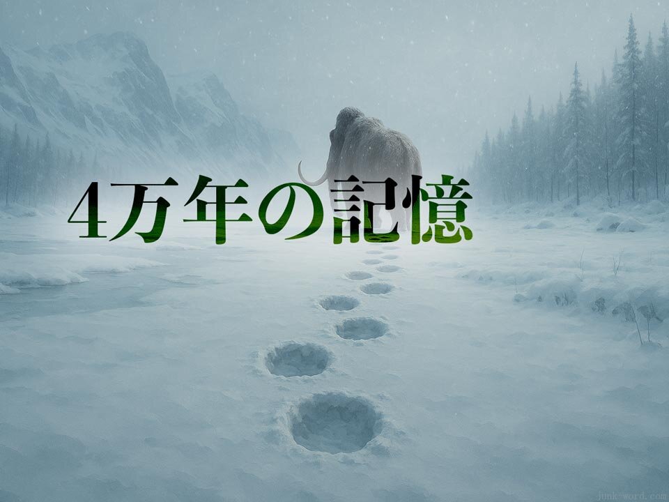 【国立科学博物館】氷河期展で見る4万年前の世界｜日本初公開の実物頭骨が話題！4万年前の記憶ーマンモスのイメージ画像作成：junk-word.com