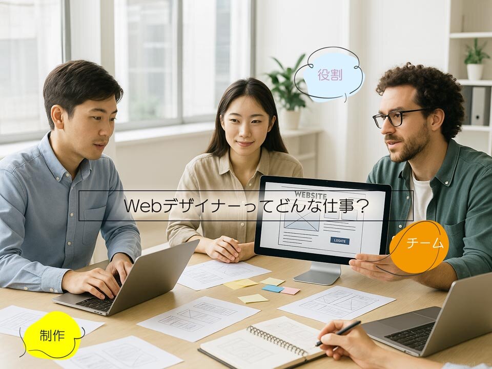 Webデザイナーってどんな仕事？役割・チーム構成・制作の流れを解説 イメージ画像 作成：junk-word.com