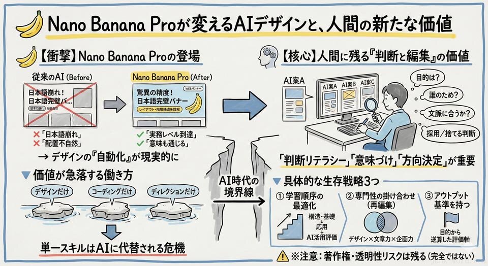 Nano Banana Proで作成したグラフィックレコーディング風のイメージ画像 作成:junk-word.com