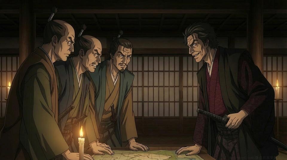 三好三人衆と松永久秀のイメージ図 作成：junk-word.com（爆点日本史編集部）