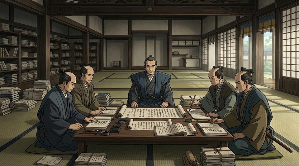 織田信長の京都統治 村井貞勝と奉行衆のイメージ画像 作成：junk-word.com （爆点日本史編集部）