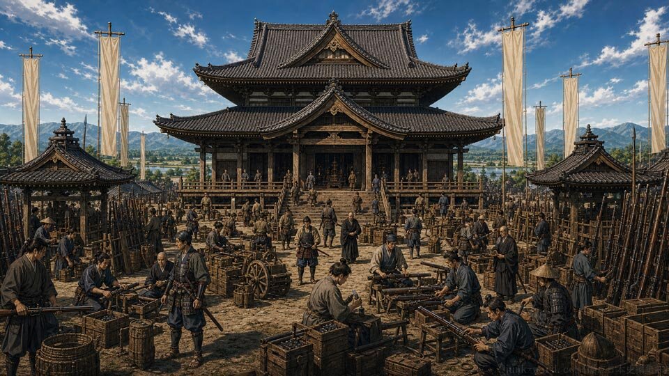 伊勢長島一向一揆の拠点となった願証寺のイメージ画像 作成:junk-word.com(爆点日本史編集部)