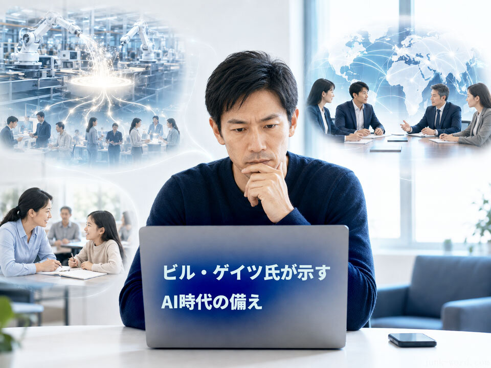 仕事と暮らしをどう守る？ビル・ゲイツ氏が示すAI時代の備え AI税・人の役割・国際組織