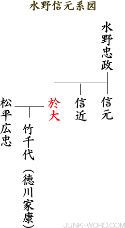 徳川家康の母 於大の方の兄水野信元（みずののぶもと）系図