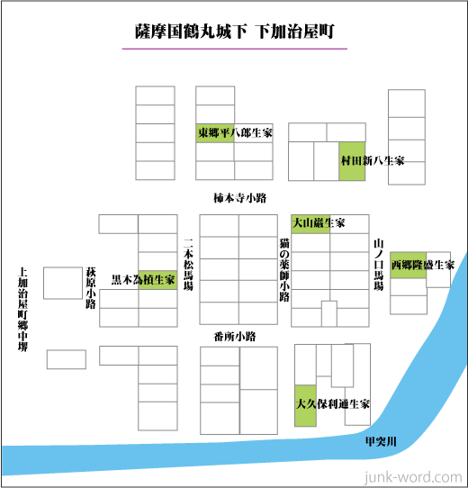 下鍛冶屋町（したかじやまち）・下鍛冶屋町郷中地図