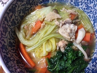 鮭缶レシピ　野菜スープ　完成