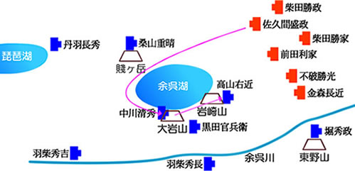 賤ヶ岳の戦い（しずがたけのたたかい）地図