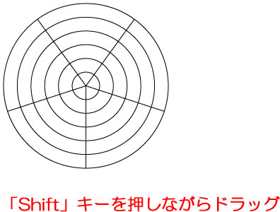 イラストレーターCC 正円の同心円を描く