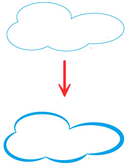 イラストレーターCC「線幅ツール」で雲を作成