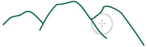 イラストレーターCC「収縮ツール」で山の形を変形