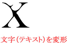 「収縮ツール」でアルファベットを変形