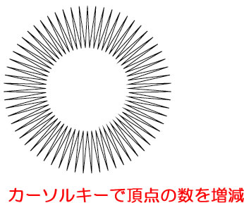 「スターツール」で頂点の数を増やす