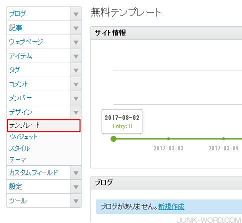 Movable Type6 無料テンプレートの設定 テンプレートを選択