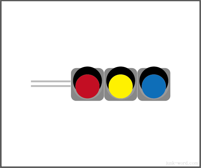 信号機の素材がアートボードを基準に中央に整列しました