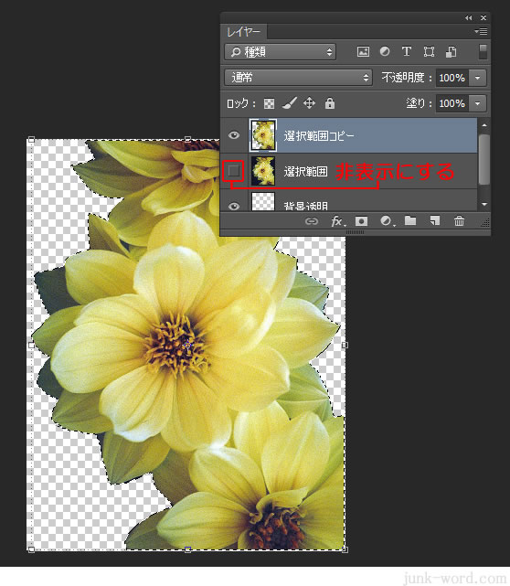 photoshop CC 選択範囲をコピーする