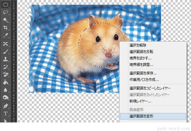 フォトショップCC 選択範囲を変形