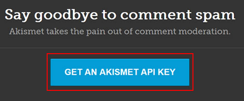 「GET AN AKISMET API KEY」