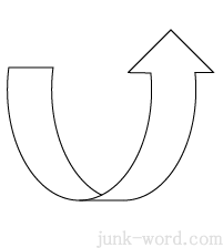 矢印アイコン曲線デザインの作成　線のみカラーなし